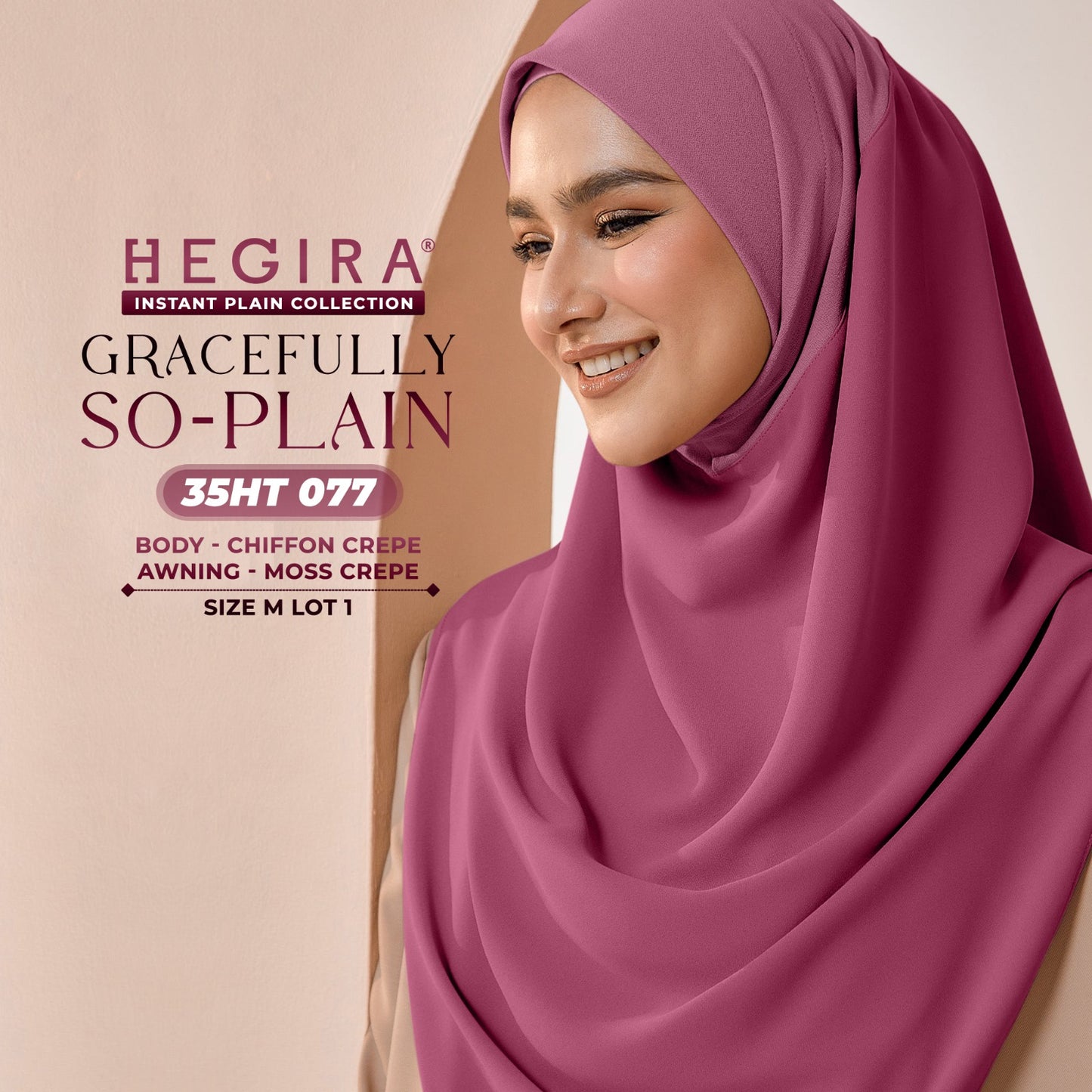 Hegira Hijab Inspired GRACEFULLY-SO Plain Instant Collection (35HT)