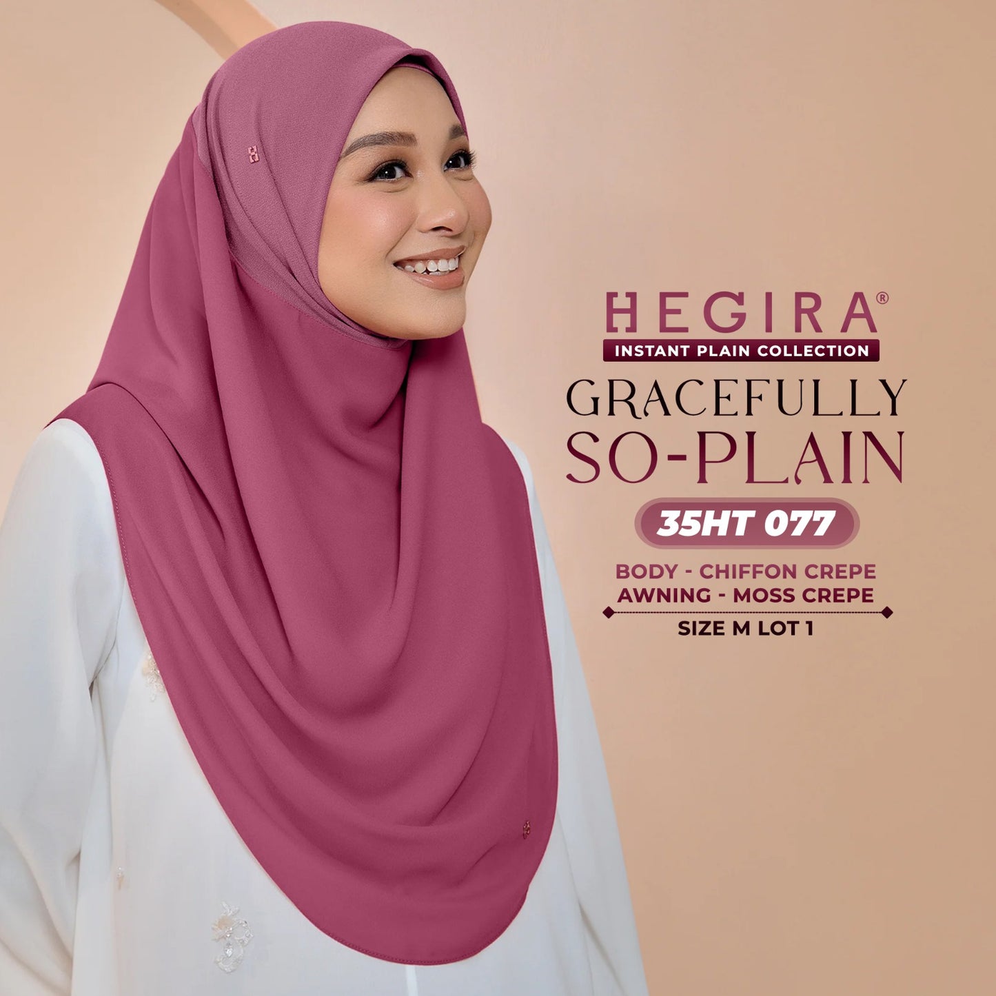 Hegira Hijab Inspired GRACEFULLY-SO Plain Instant Collection (35HT)