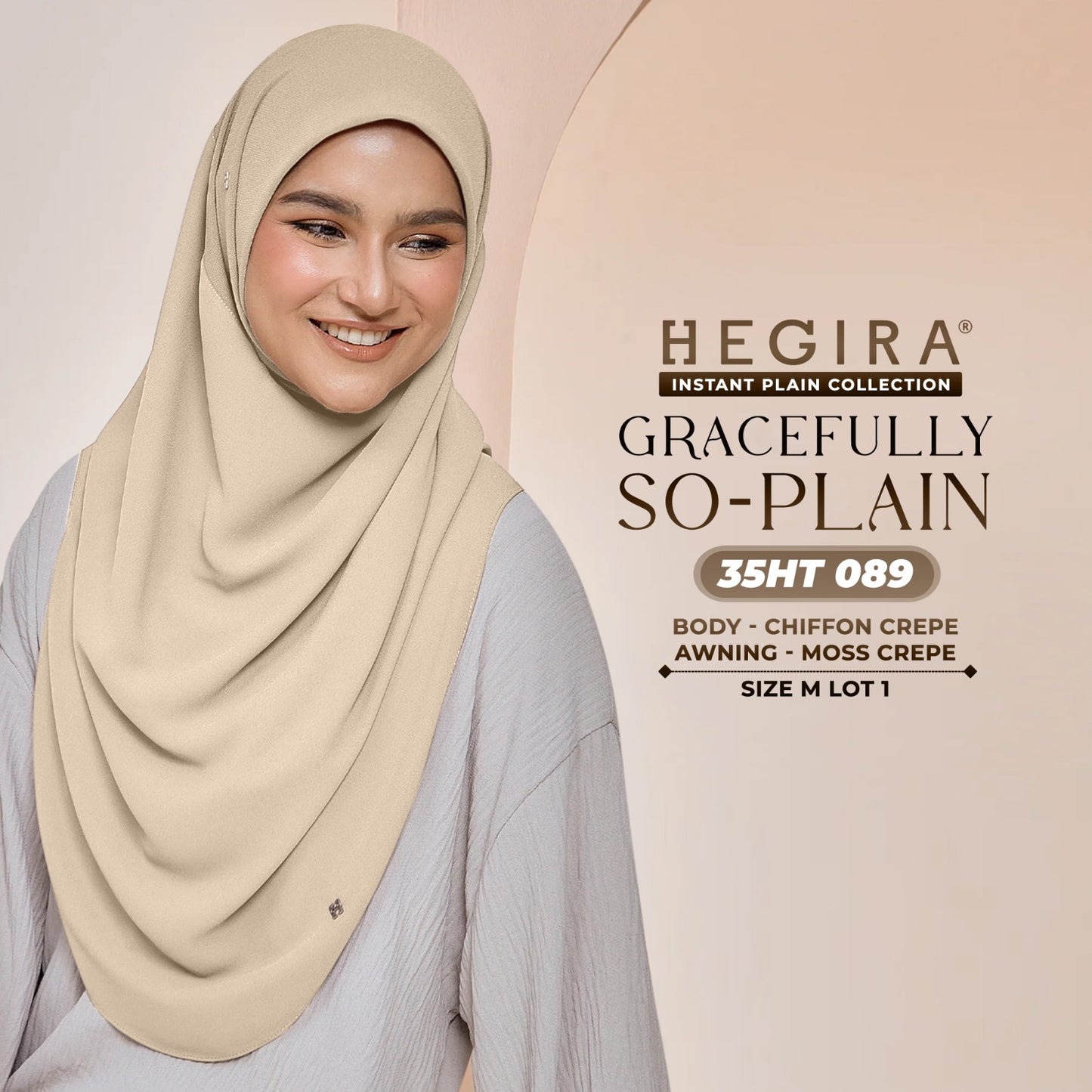 Hegira Hijab Inspired GRACEFULLY-SO Plain Instant Collection (35HT)