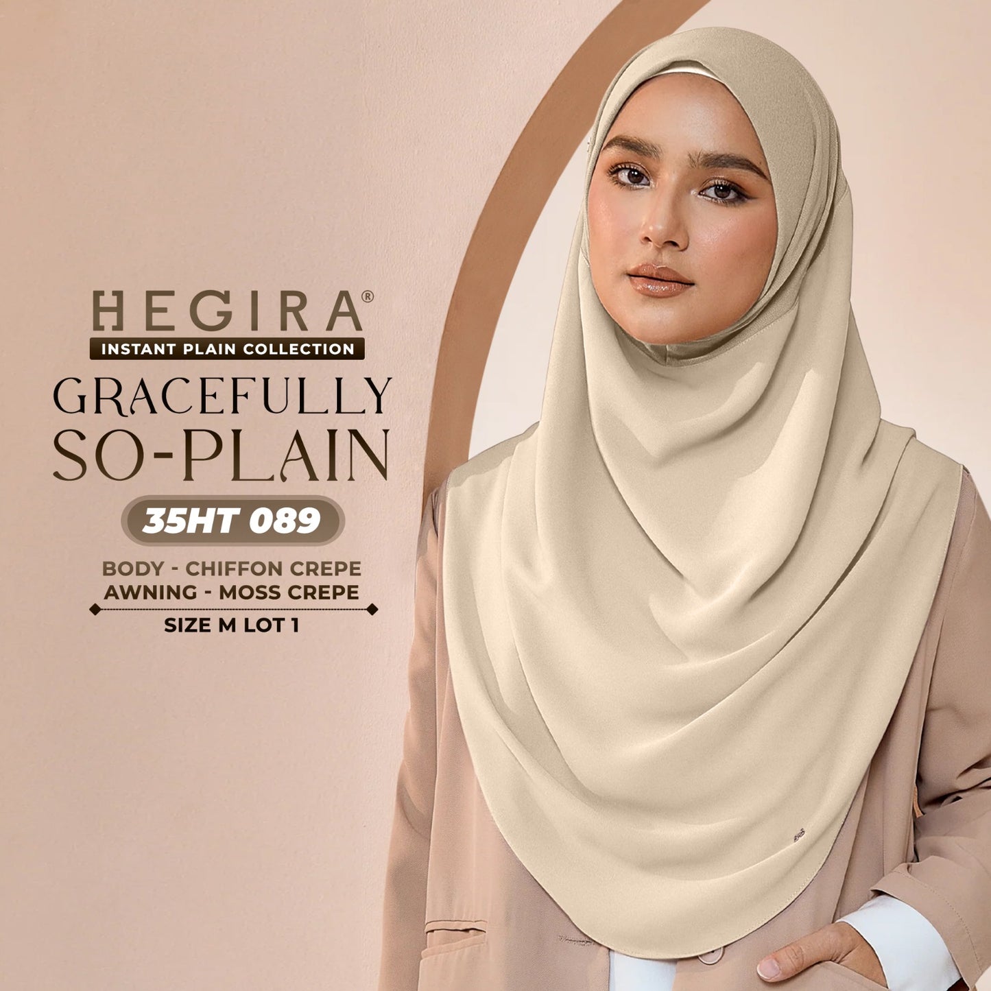 Hegira Hijab Inspired GRACEFULLY-SO Plain Instant Collection (35HT)