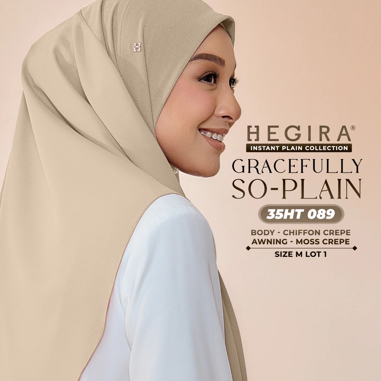 Hegira Hijab Inspired GRACEFULLY-SO Plain Instant Collection (35HT)