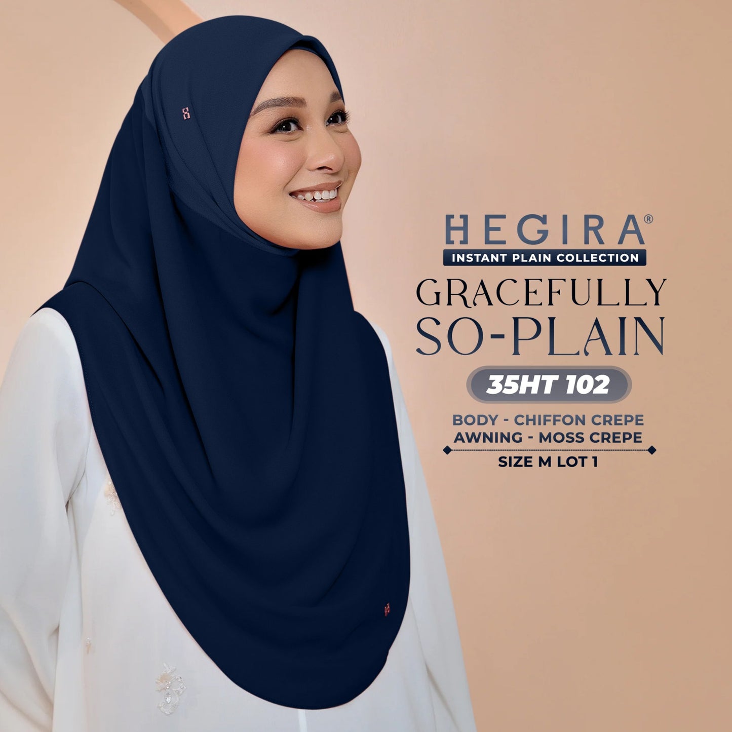 Hegira Hijab Inspired GRACEFULLY-SO Plain Instant Collection (35HT)