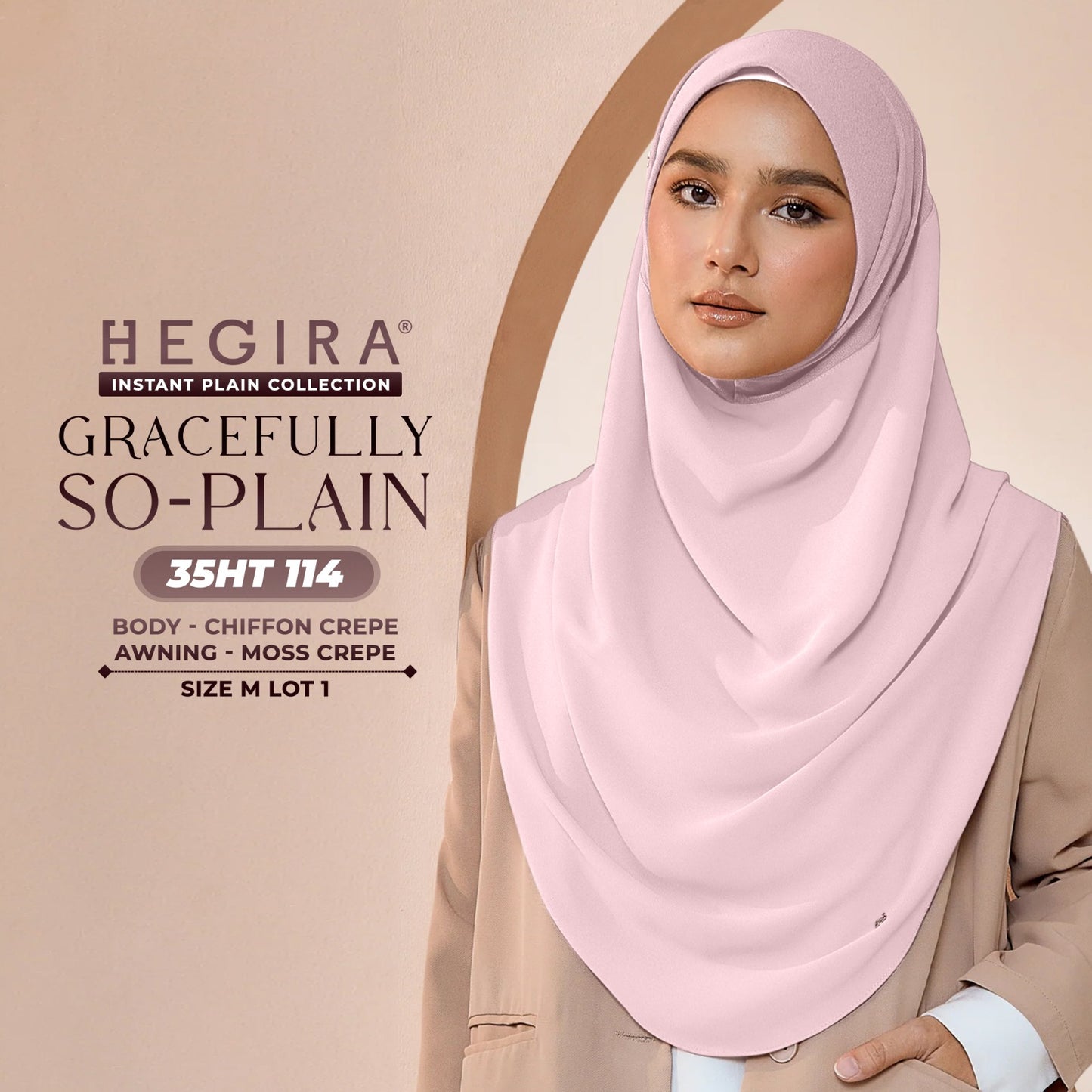 Hegira Hijab Inspired GRACEFULLY-SO Plain Instant Collection (35HT)