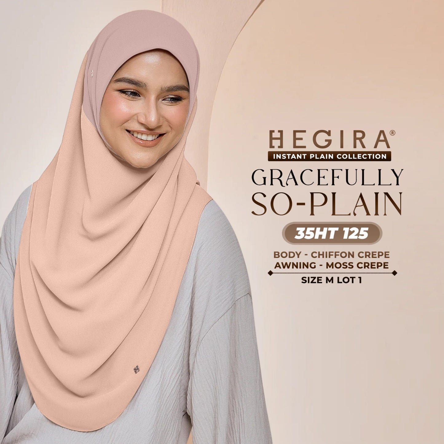 Hegira Hijab Inspired GRACEFULLY-SO Plain Instant Collection (35HT)