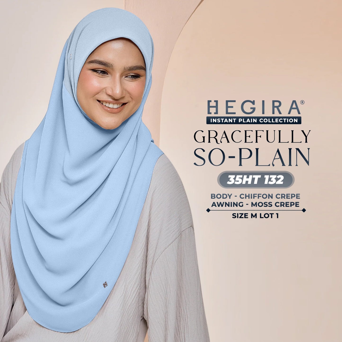 Hegira Hijab Inspired GRACEFULLY-SO Plain Instant Collection (35HT)