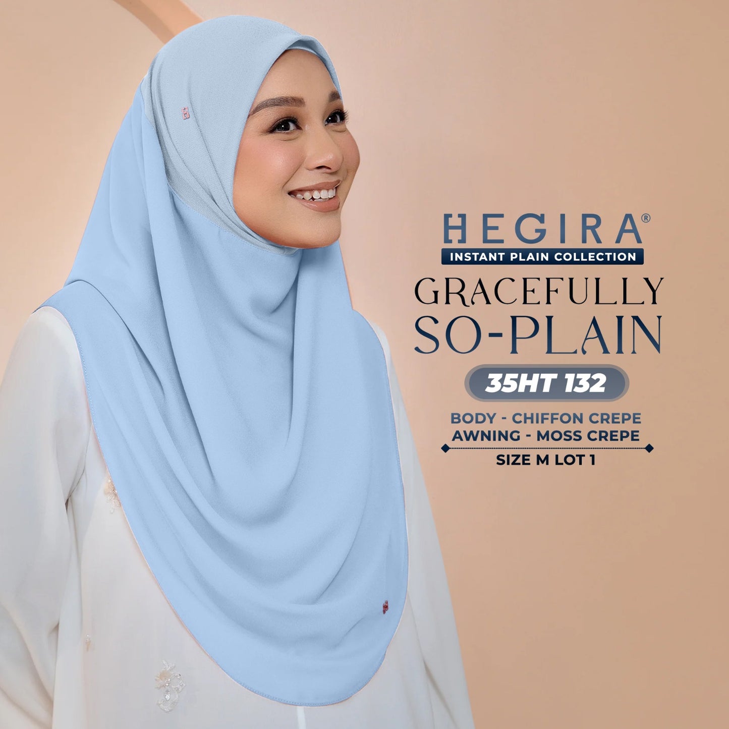 Hegira Hijab Inspired GRACEFULLY-SO Plain Instant Collection (35HT)