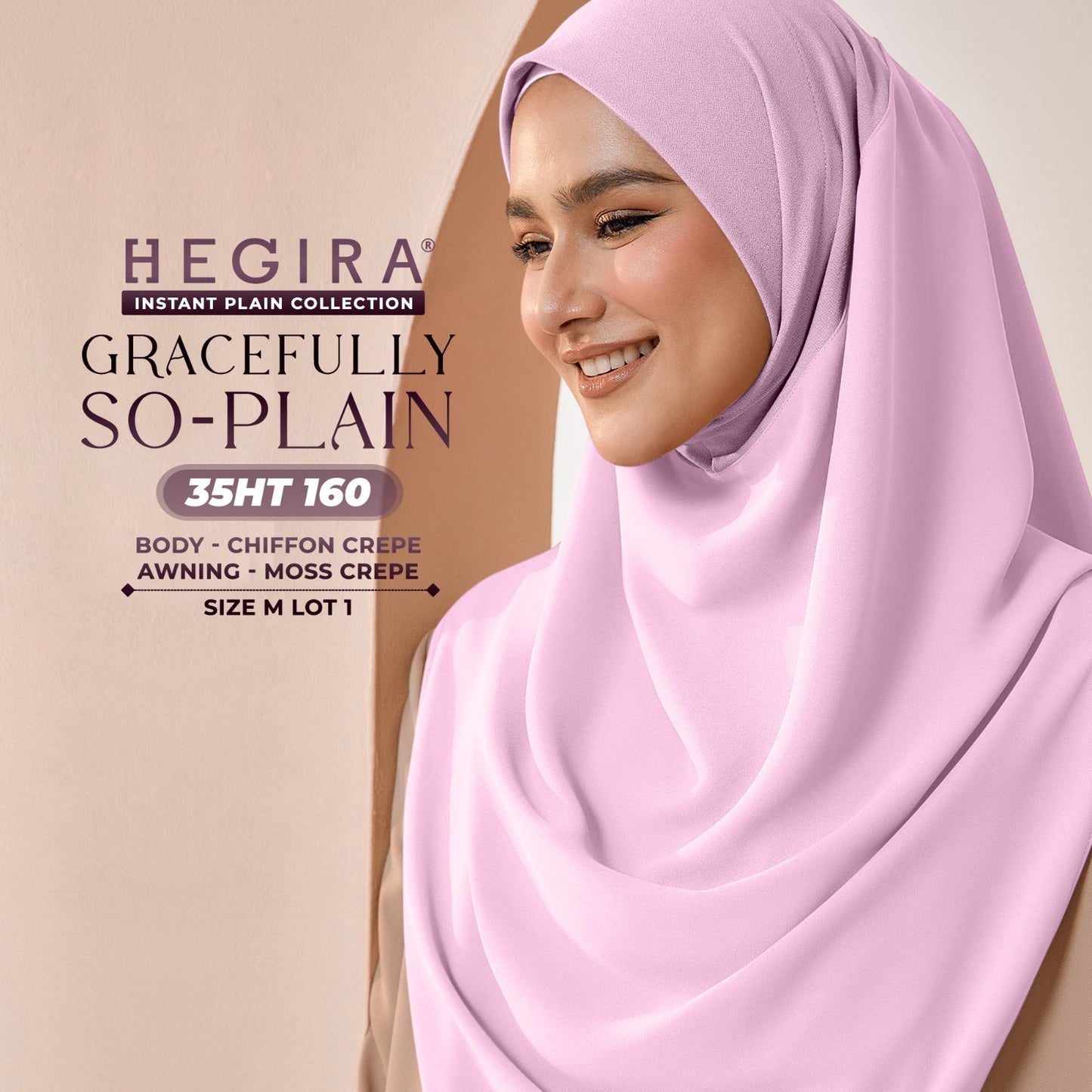 Hegira Hijab Inspired GRACEFULLY-SO Plain Instant Collection (35HT)