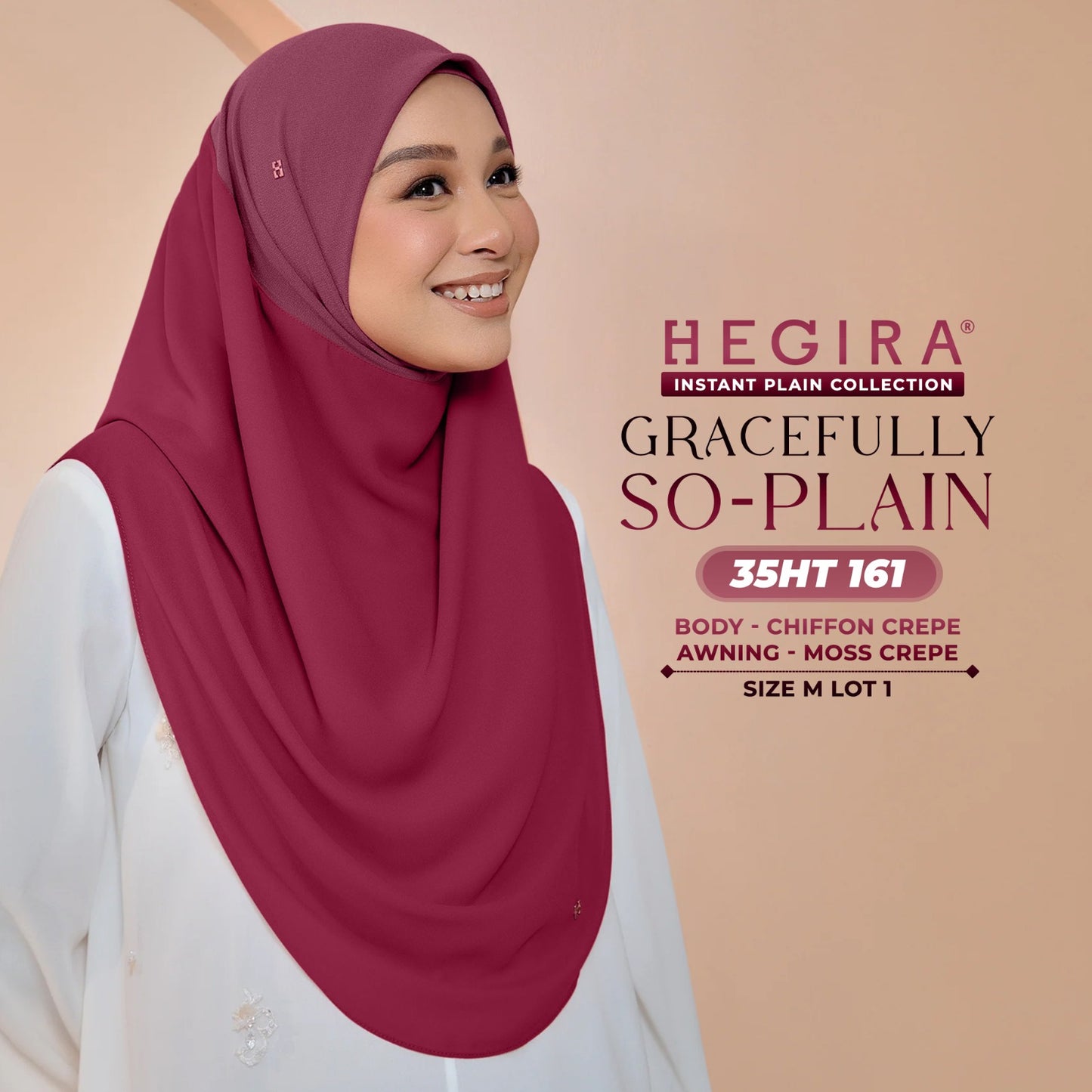 Hegira Hijab Inspired GRACEFULLY-SO Plain Instant Collection (35HT)