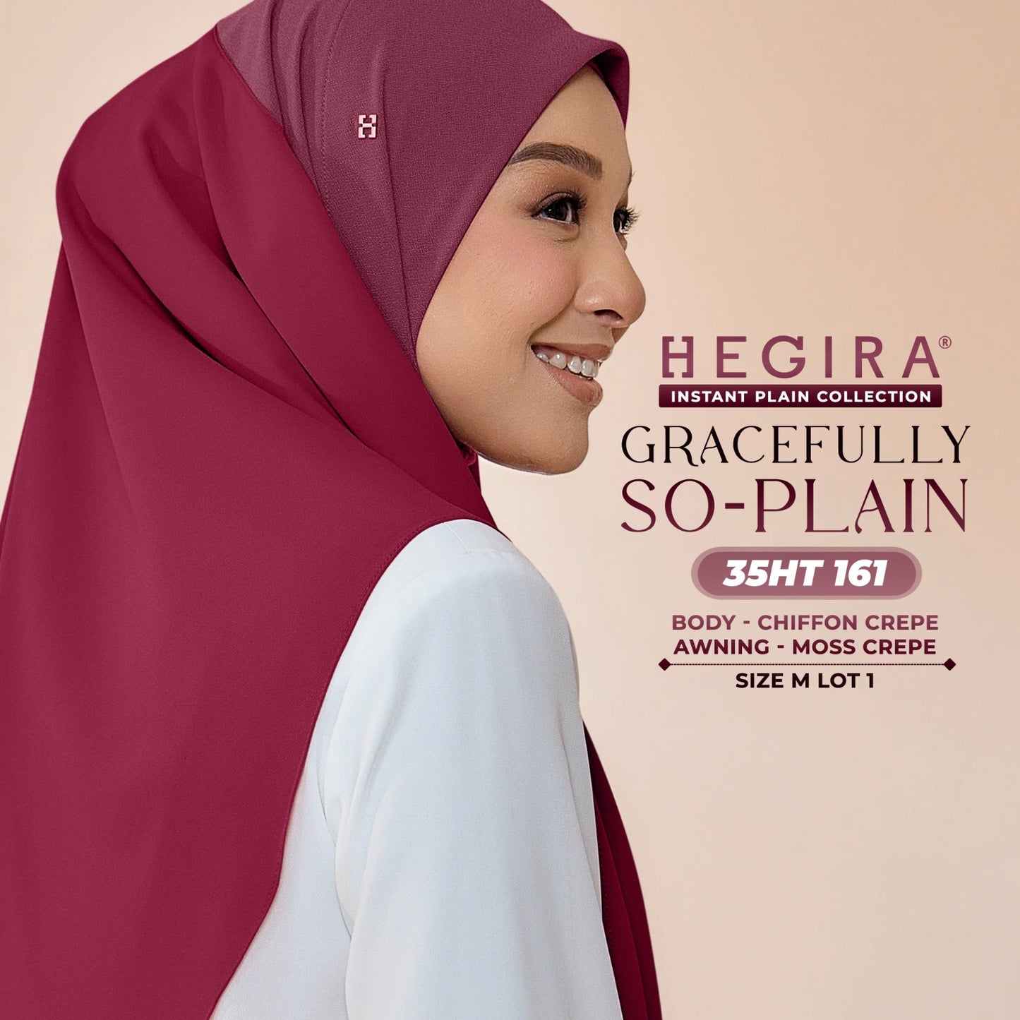 Hegira Hijab Inspired GRACEFULLY-SO Plain Instant Collection (35HT)