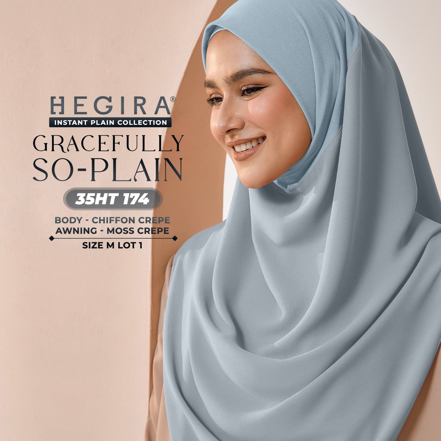 Hegira Hijab Inspired GRACEFULLY-SO Plain Instant Collection (35HT)