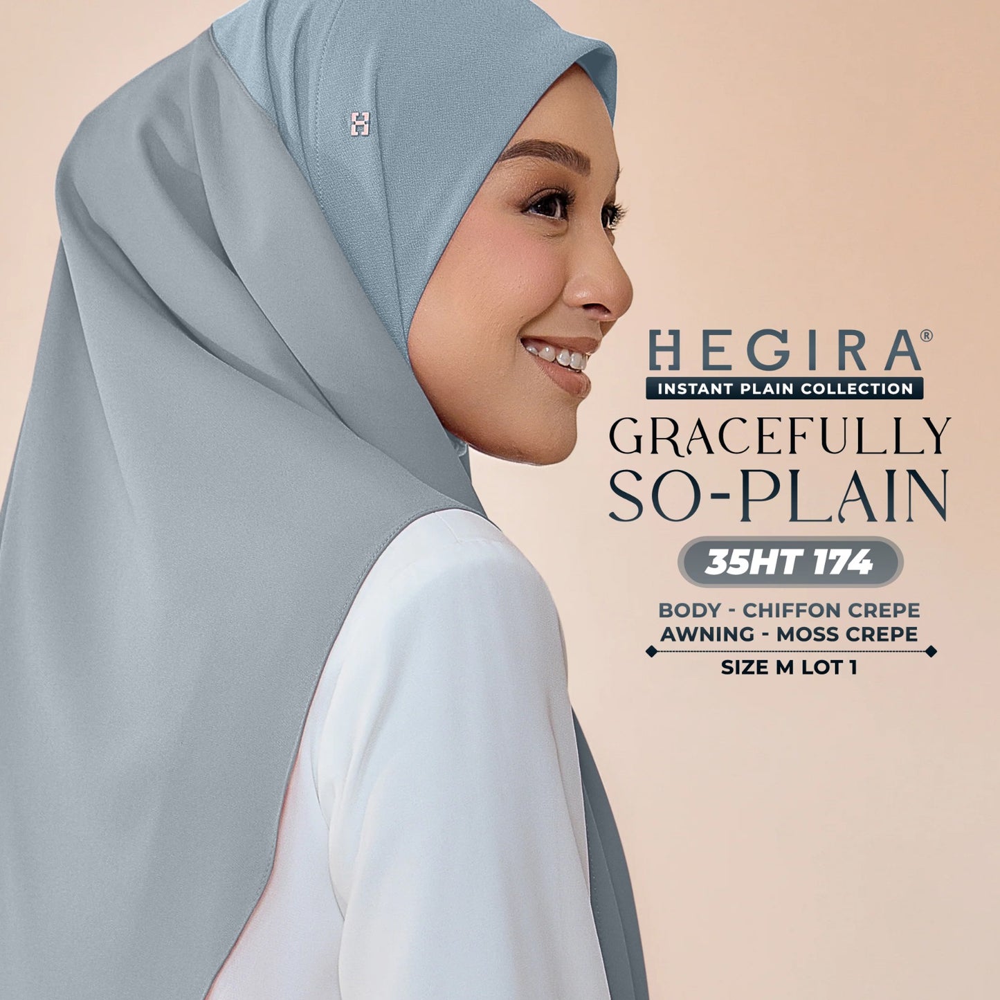 Hegira Hijab Inspired GRACEFULLY-SO Plain Instant Collection (35HT)