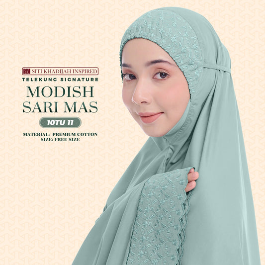 Telekung Siti Khadijah Inspired Signature Sari Mas Collection - Free Wovenbag