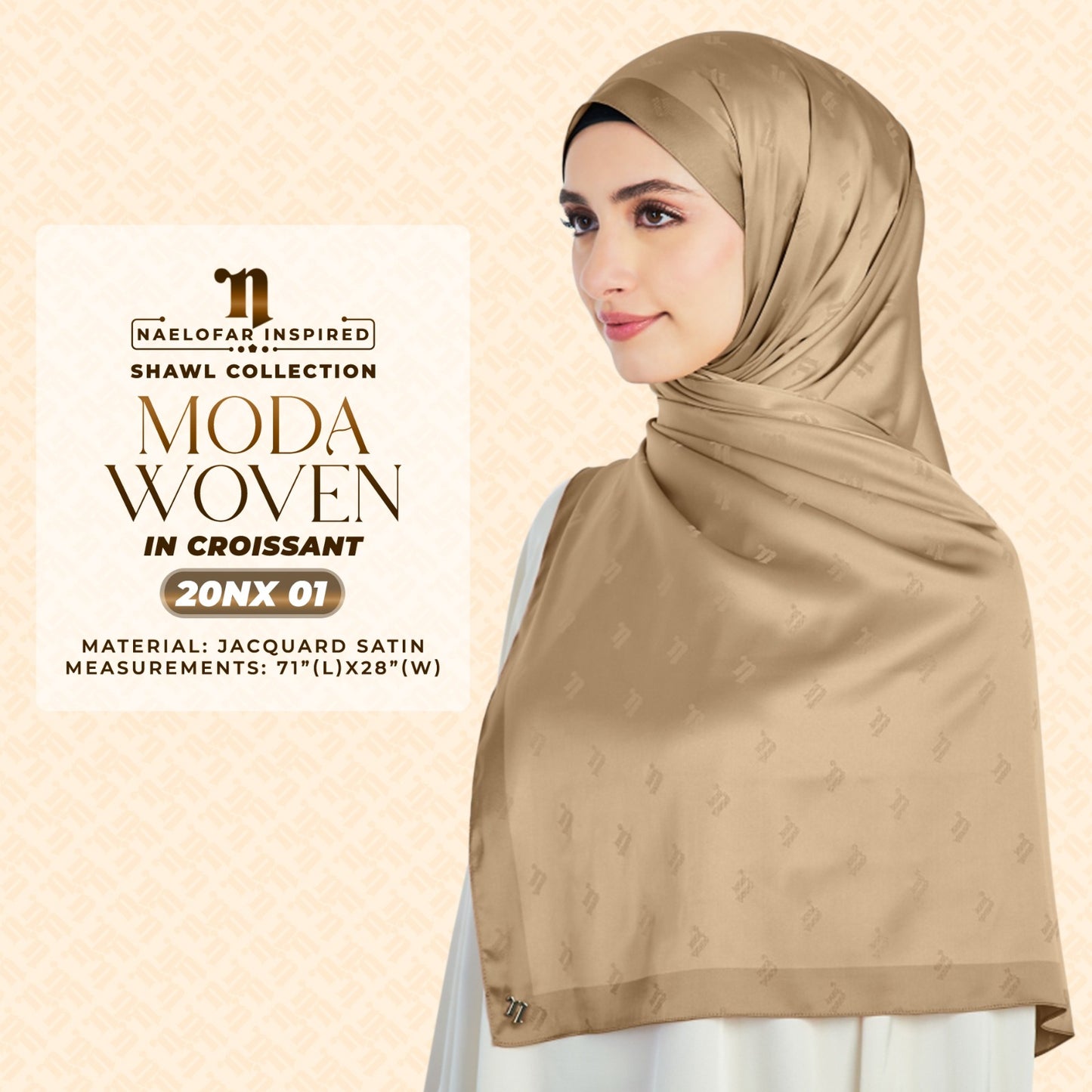 Naelofar Inspired Moda Woven Shawl Printed SQ Collection (20NX)