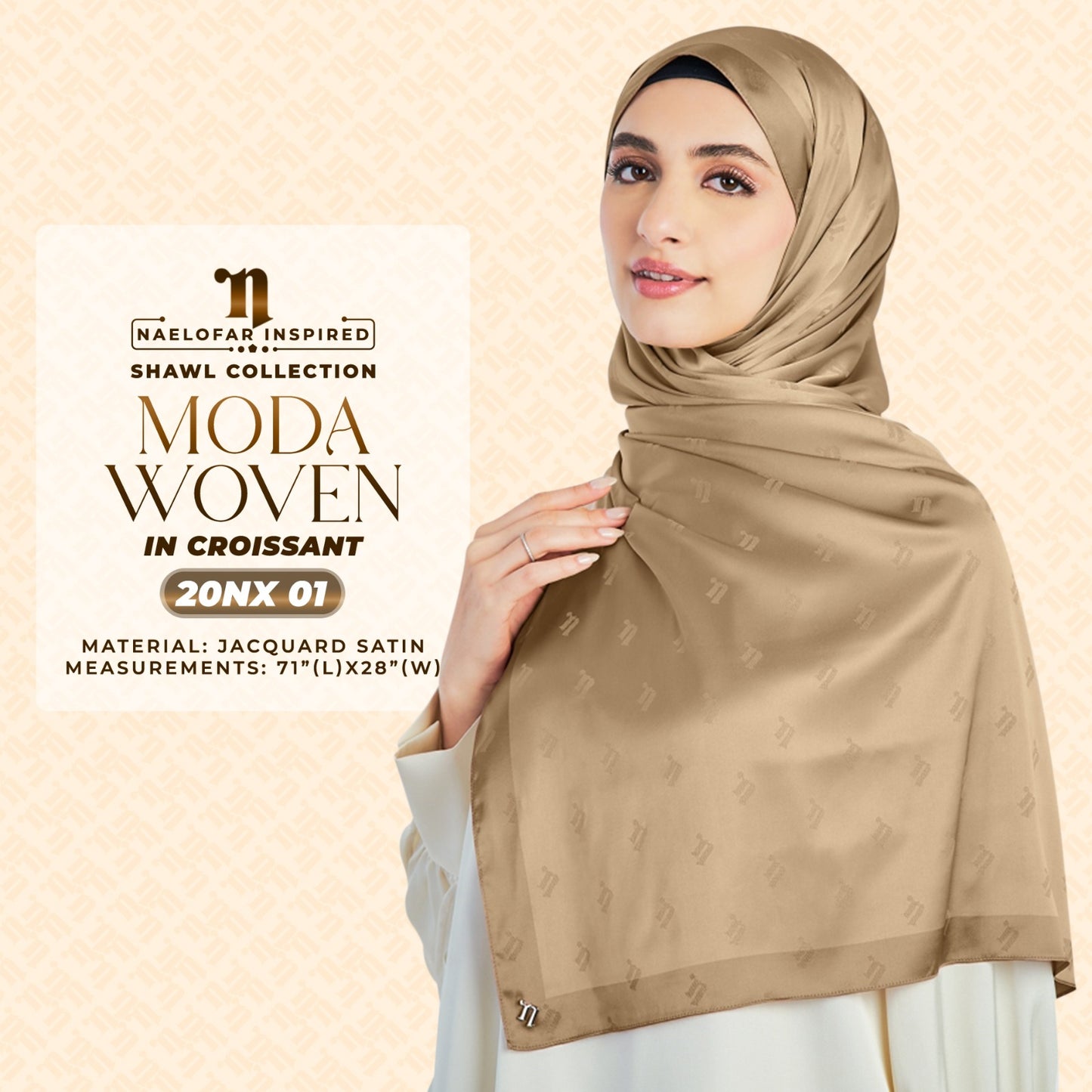 Naelofar Inspired Moda Woven Shawl Printed SQ Collection (20NX)