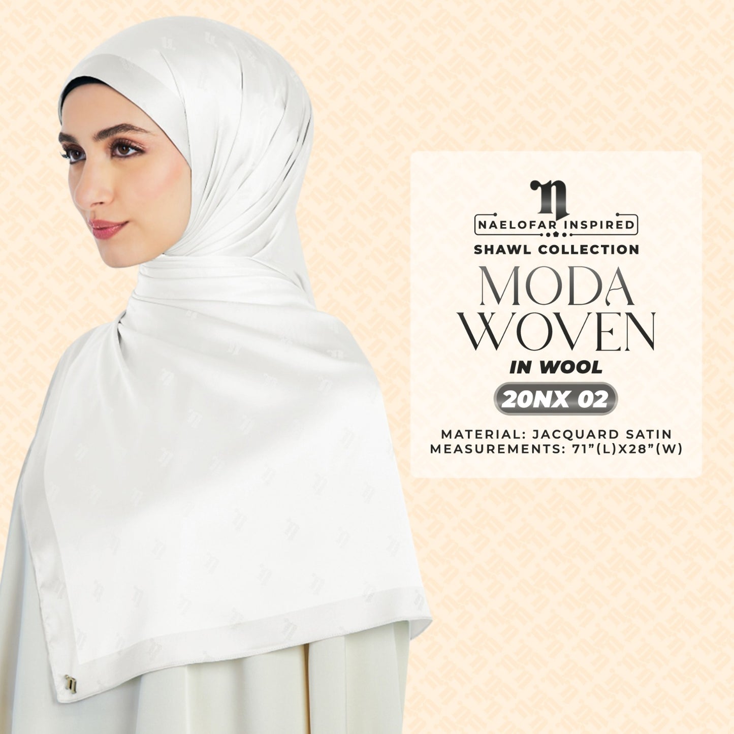 Naelofar Inspired Moda Woven Shawl Printed SQ Collection (20NX)