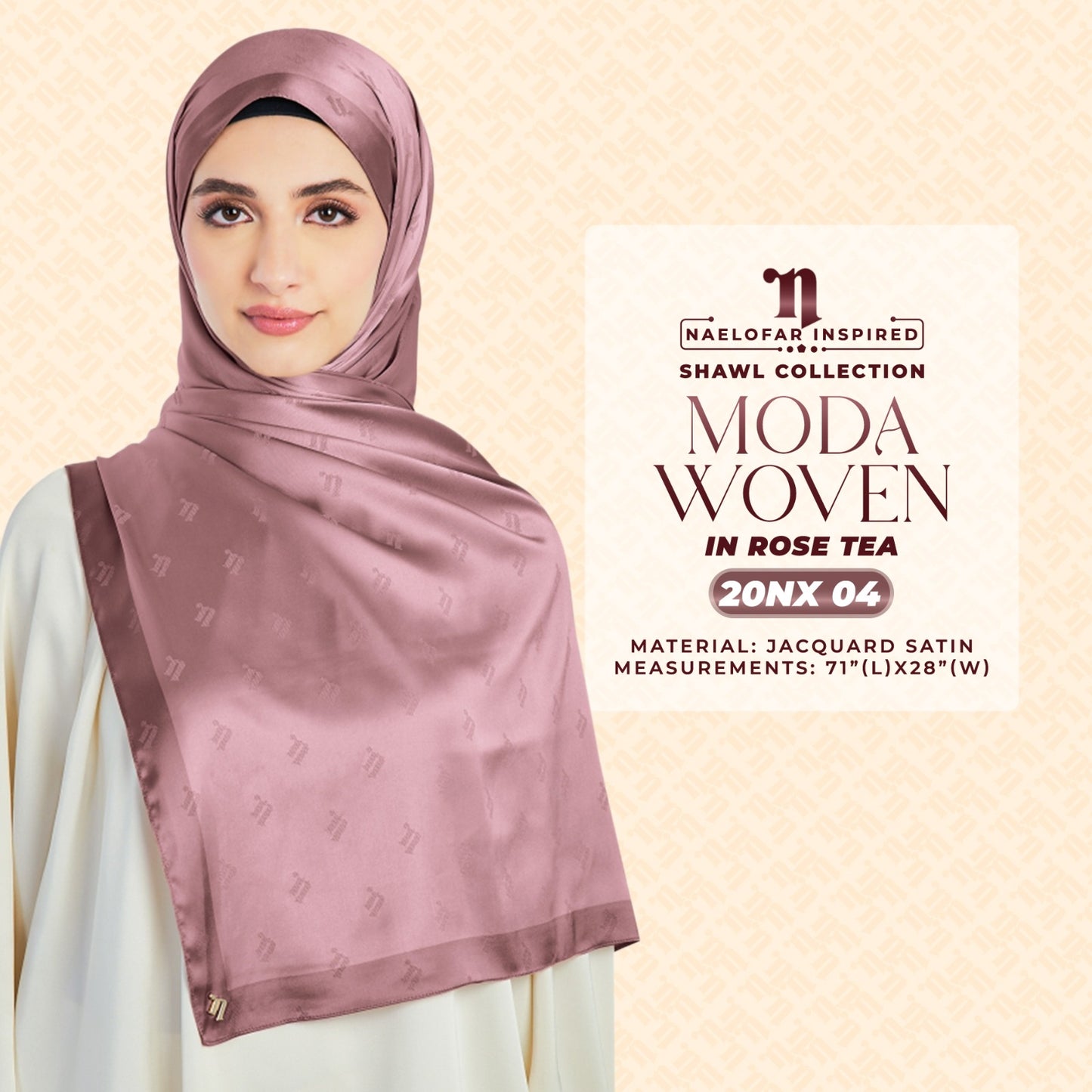 Naelofar Inspired Moda Woven Shawl Printed SQ Collection (20NX)