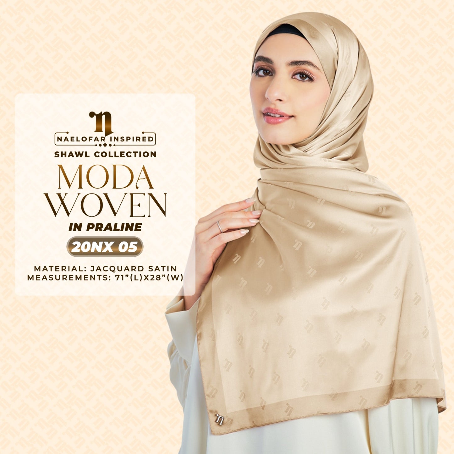 Naelofar Inspired Moda Woven Shawl Printed SQ Collection (20NX)