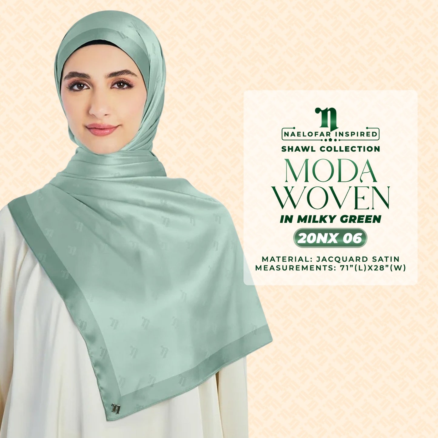 Naelofar Inspired Moda Woven Shawl Printed SQ Collection (20NX)