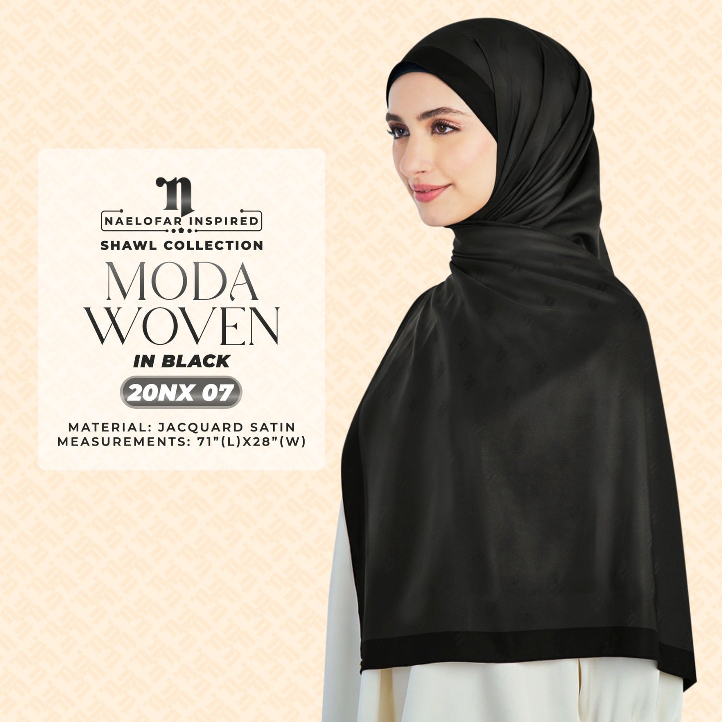 Naelofar Inspired Moda Woven Shawl Printed SQ Collection (20NX)