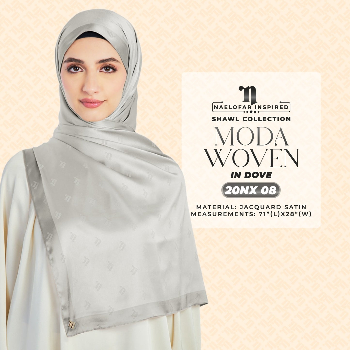 Naelofar Inspired Moda Woven Shawl Printed SQ Collection (20NX)