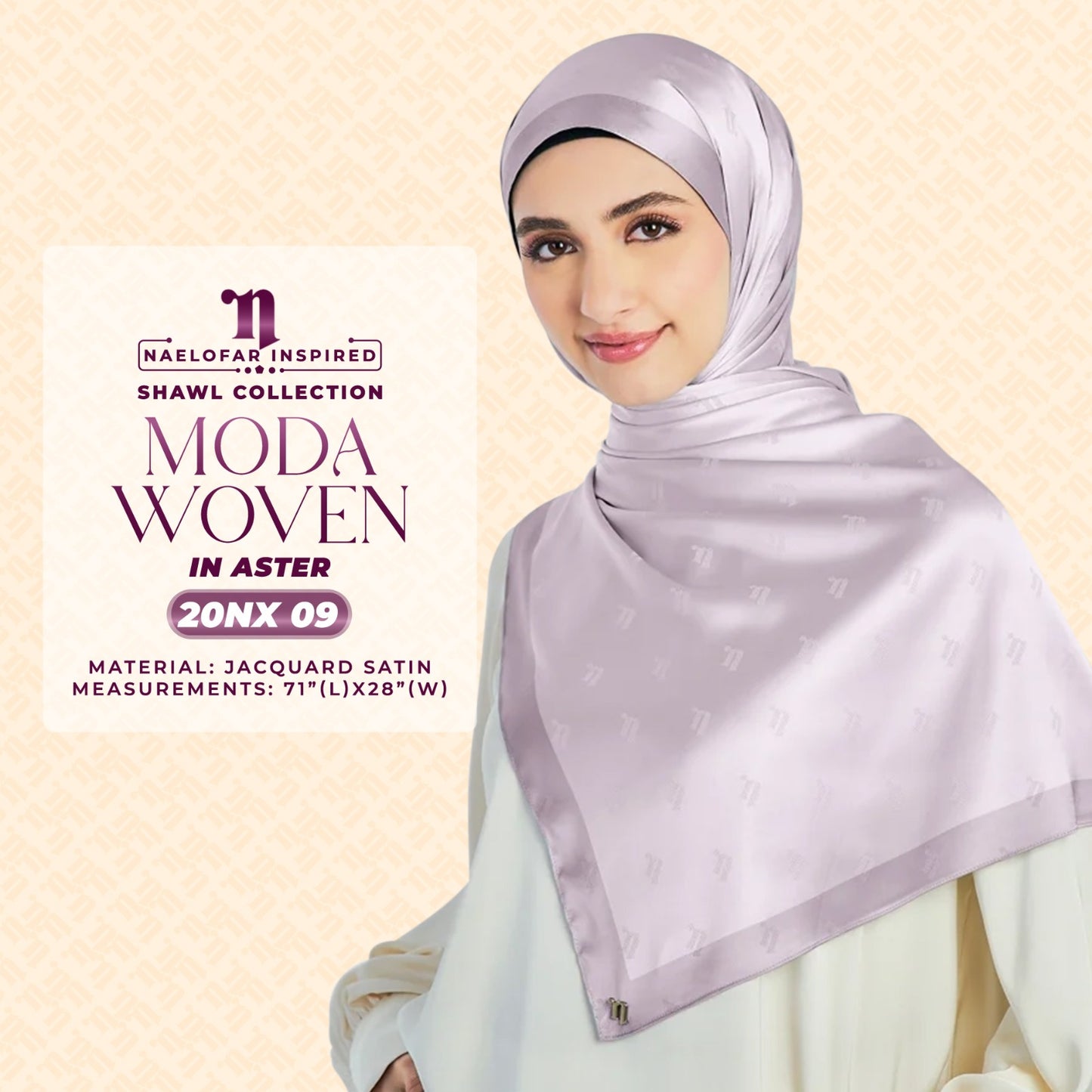 Naelofar Inspired Moda Woven Shawl Printed SQ Collection (20NX)