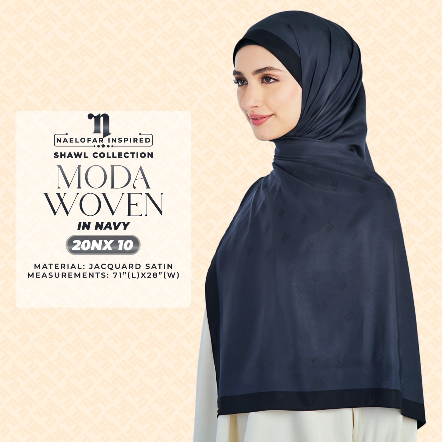 Naelofar Inspired Moda Woven Shawl Printed SQ Collection (20NX)