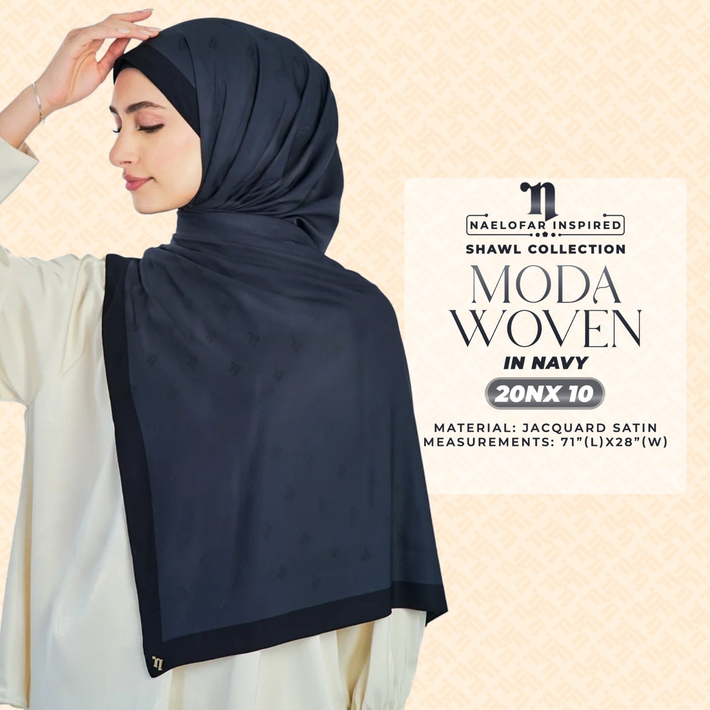 Naelofar Inspired Moda Woven Shawl Printed SQ Collection (20NX)