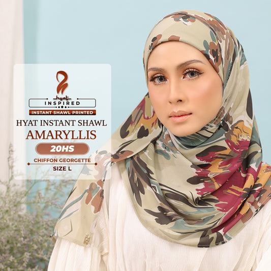 Hyat Hijab Inspired Wild Flower, Maryllis, Magnolia, Aster & Blossom Instant Shawl Collection