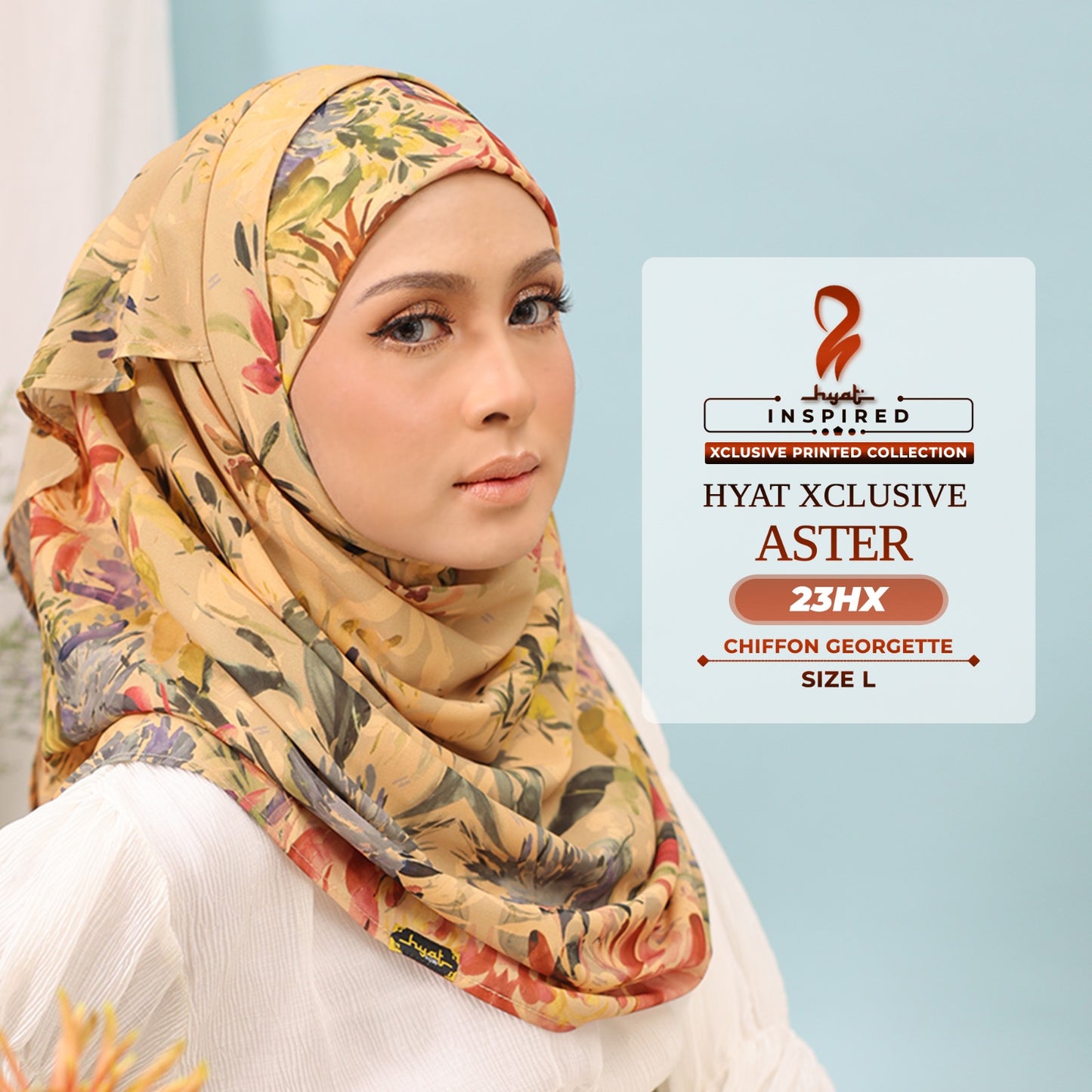 Hyat Hijab Inspired Wild Flower, Maryllis, Magnolia, Aster & Blossom Xclusive Collection