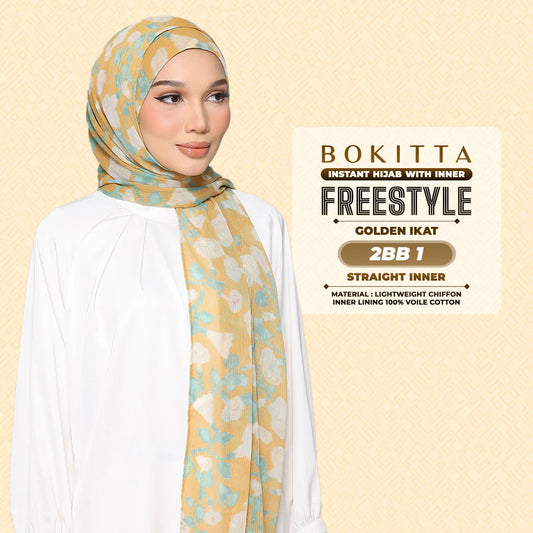 Bokitta Hijab Inspired Golden IkatFreestyle & Voila With Inner Collection