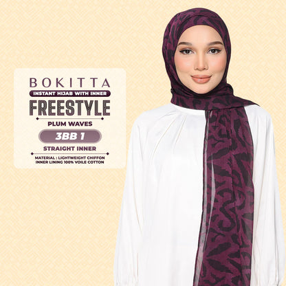 Bokitta Hijab Inspired Plum Waves Freestyle & Voila With Inner Collection