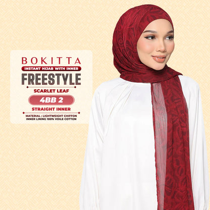 Bokitta Hijab Inspired Bushwood Leaf, Scarlet-Leaf Freestyle & Voila With Inner Collection