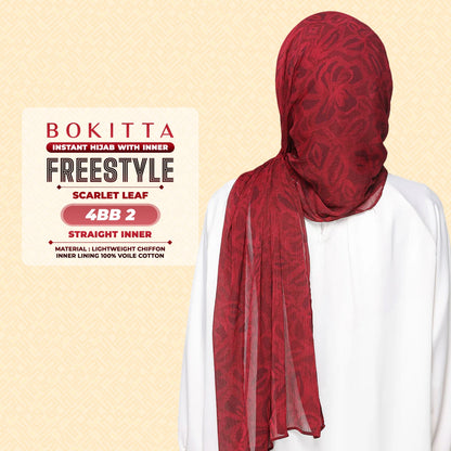 Bokitta Hijab Inspired Bushwood Leaf, Scarlet-Leaf Freestyle & Voila With Inner Collection