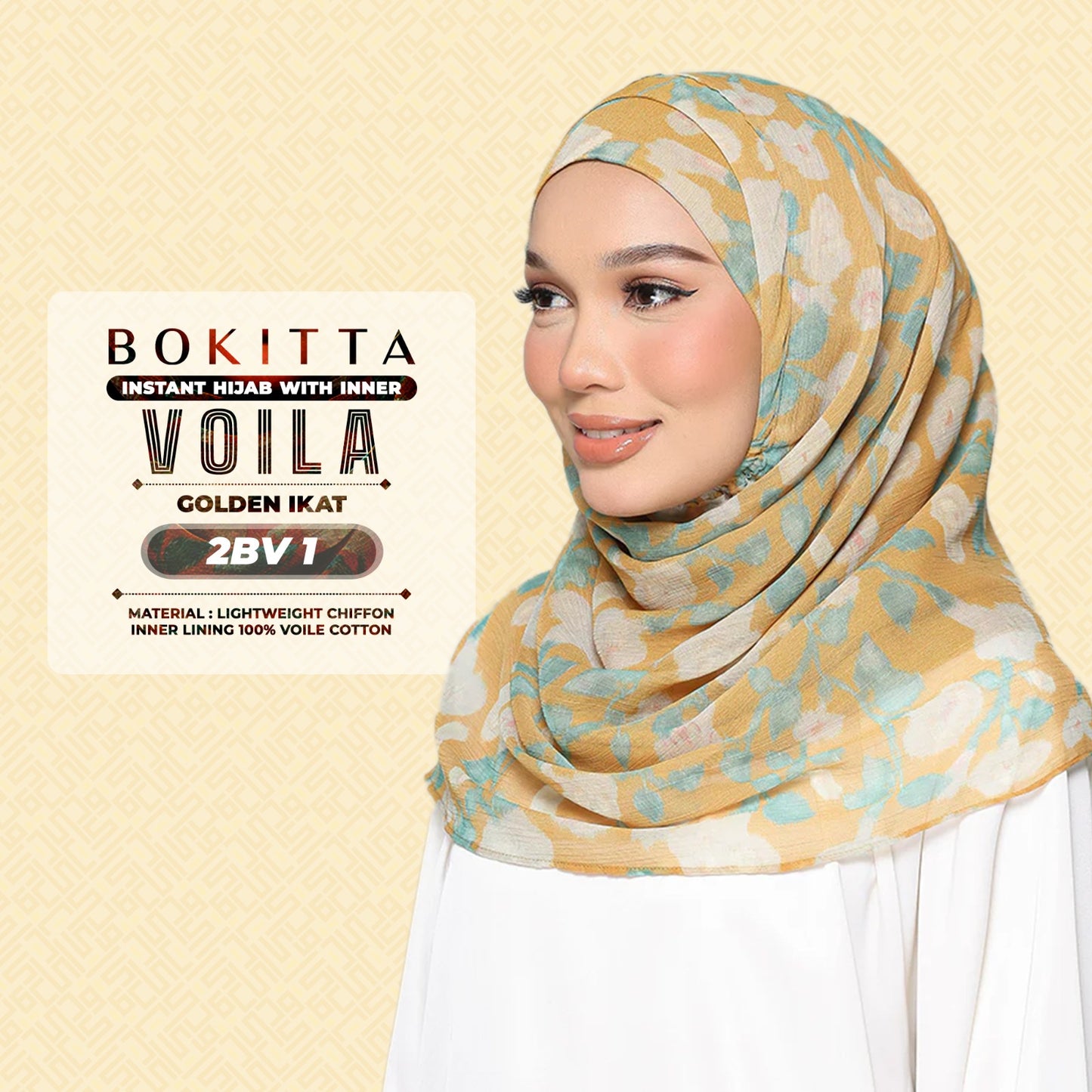 Bokitta Hijab Inspired Golden IkatFreestyle & Voila With Inner Collection