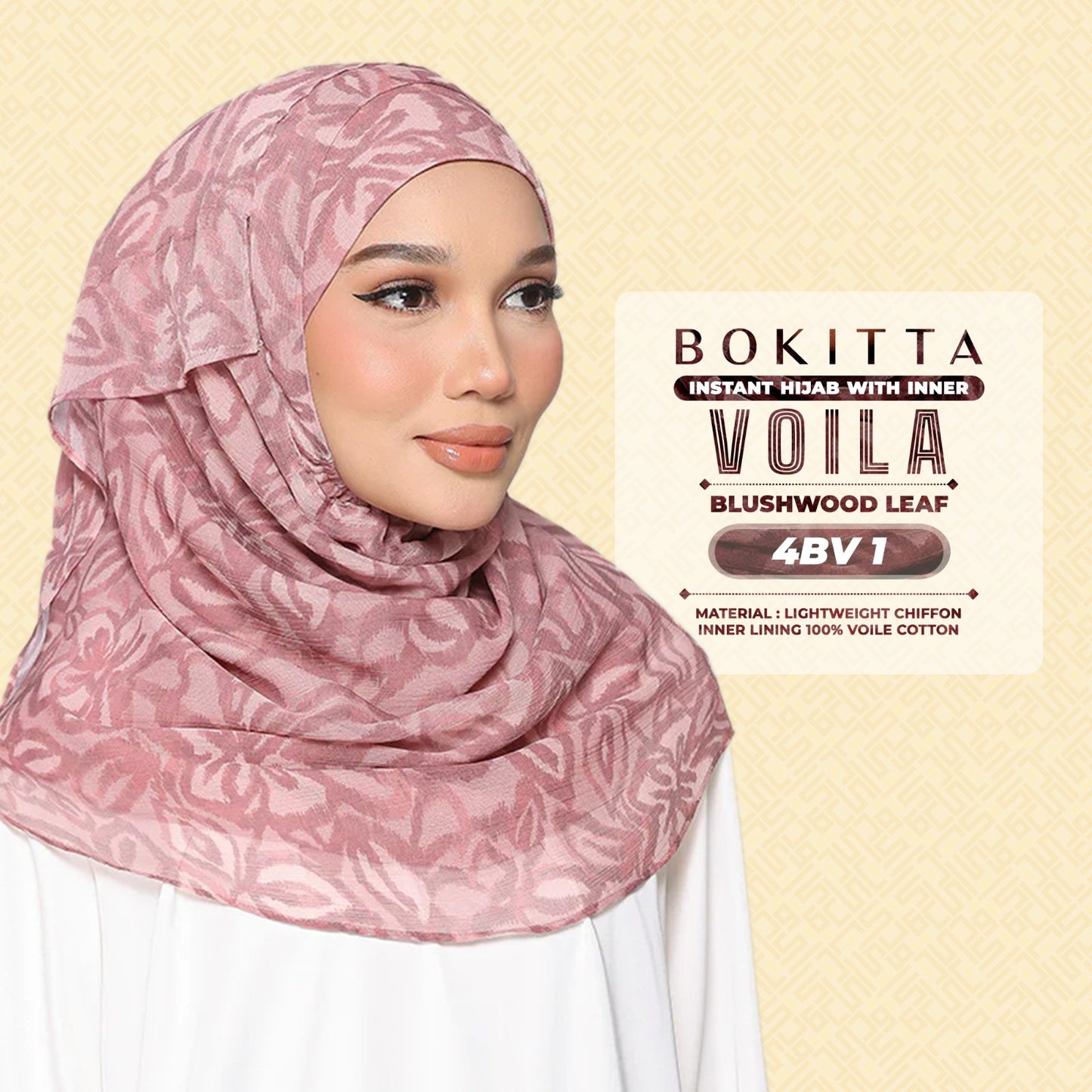 Bokitta Hijab Inspired Bushwood Leaf, Scarlet-Leaf Freestyle & Voila With Inner Collection