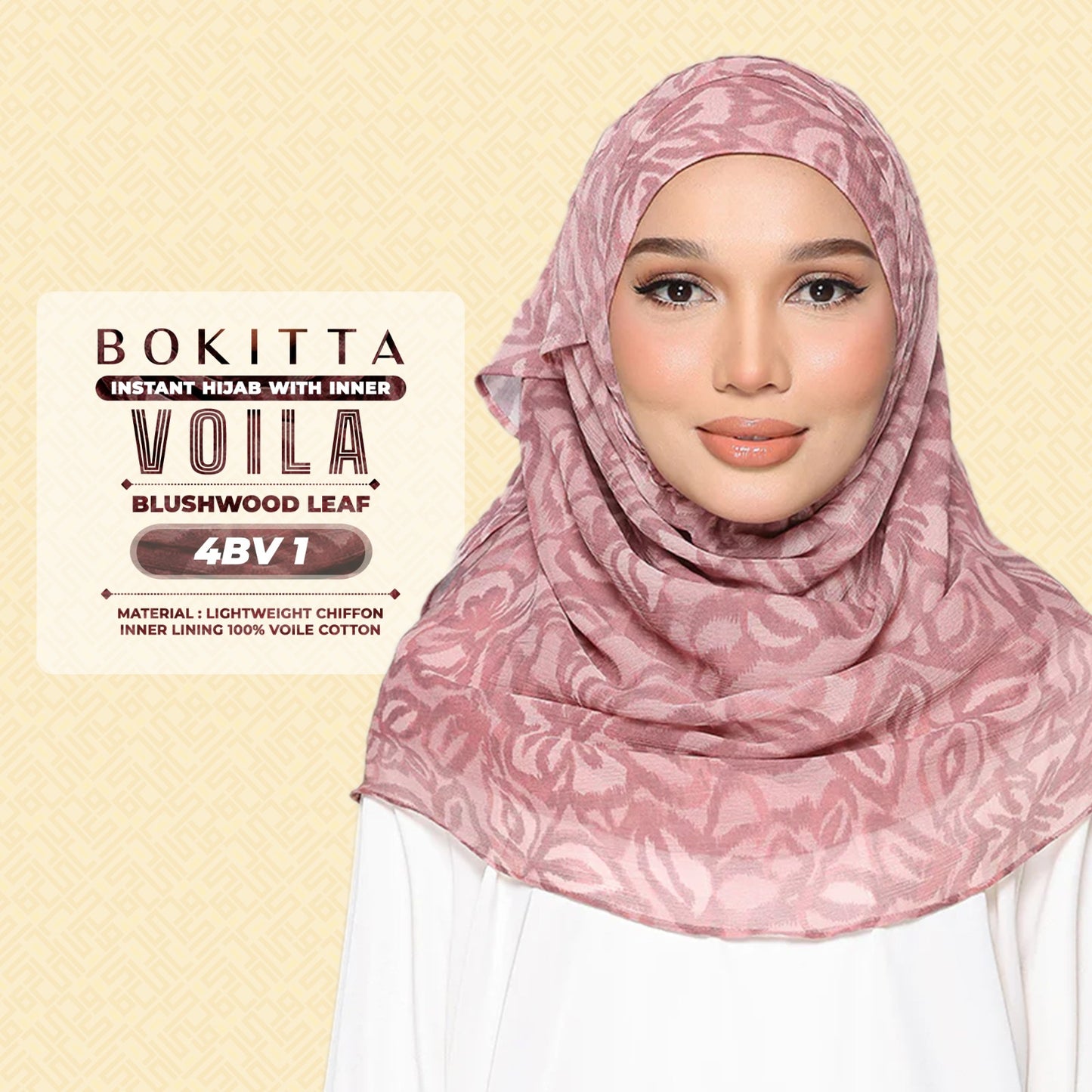 Bokitta Hijab Inspired Bushwood Leaf, Scarlet-Leaf Freestyle & Voila With Inner Collection