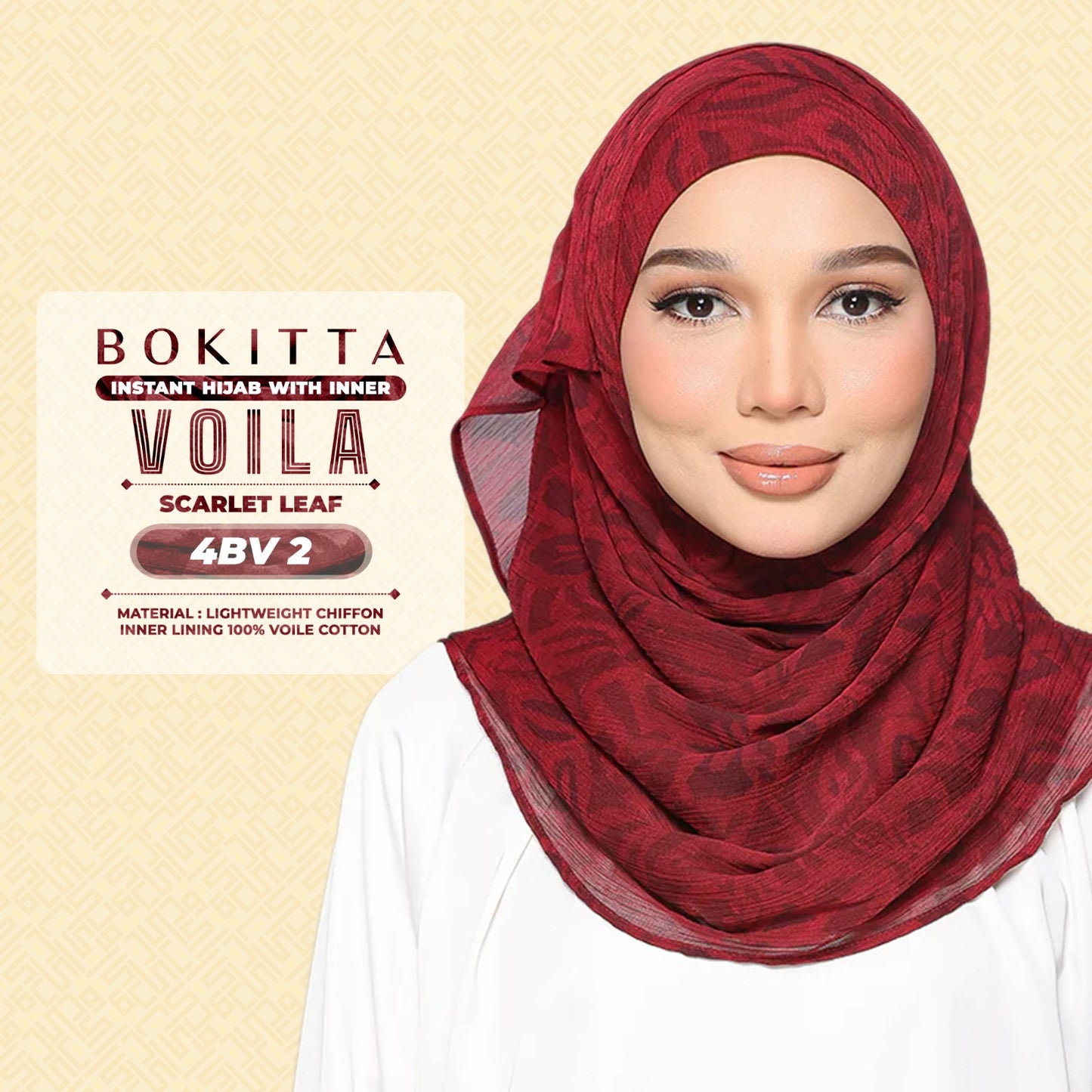 Bokitta Hijab Inspired Bushwood Leaf, Scarlet-Leaf Freestyle & Voila With Inner Collection