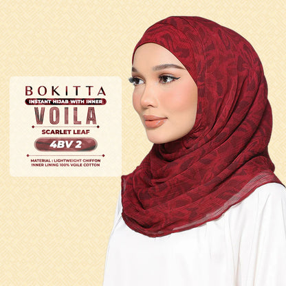 Bokitta Hijab Inspired Bushwood Leaf, Scarlet-Leaf Freestyle & Voila With Inner Collection