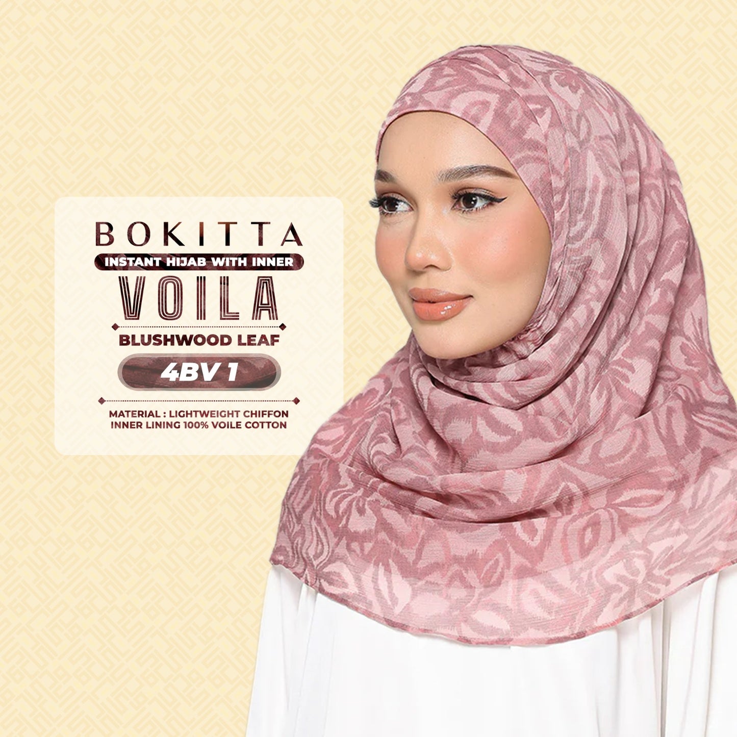 Bokitta Hijab Inspired Bushwood Leaf, Scarlet-Leaf Freestyle & Voila With Inner Collection