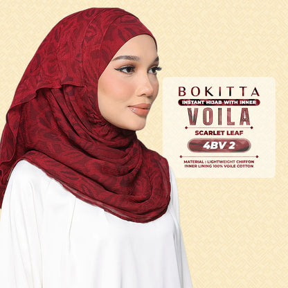 Bokitta Hijab Inspired Bushwood Leaf, Scarlet-Leaf Freestyle & Voila With Inner Collection