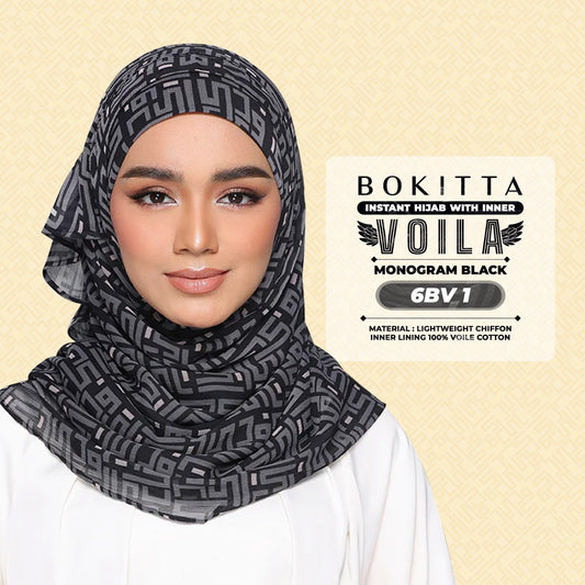 Bokitta Inspired Monogram 2 In Black Collection - Free Box