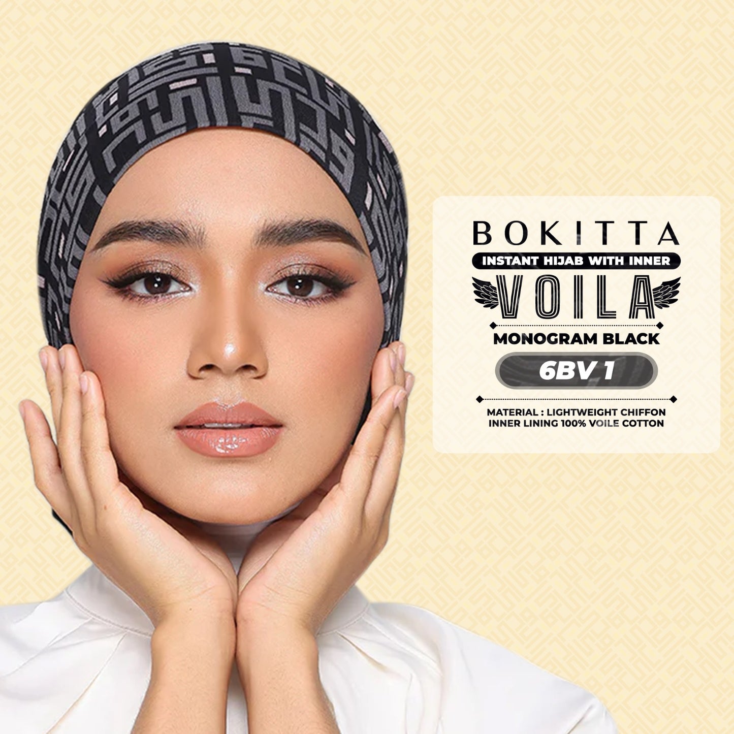 Bokitta Hijab Inspired Monogram 2 Voila Printed Collection