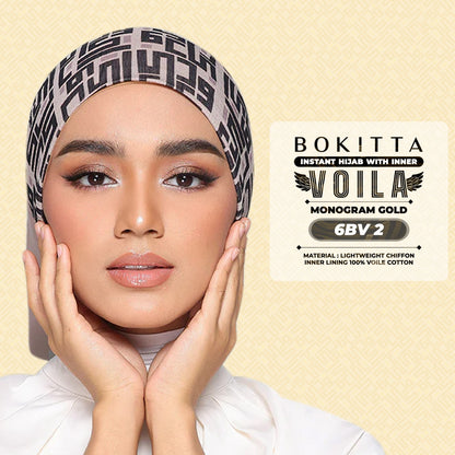 Bokitta Hijab Inspired Monogram 2 Voila Printed Collection