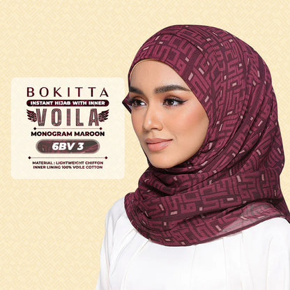 Bokitta Hijab Inspired Monogram 2 Voila Printed Collection