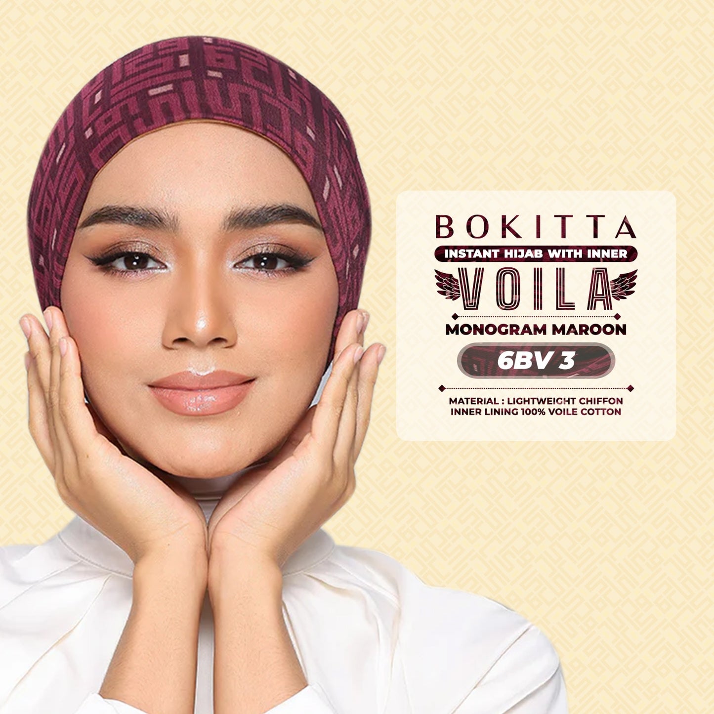 Bokitta Hijab Inspired Monogram 2 Voila Printed Collection