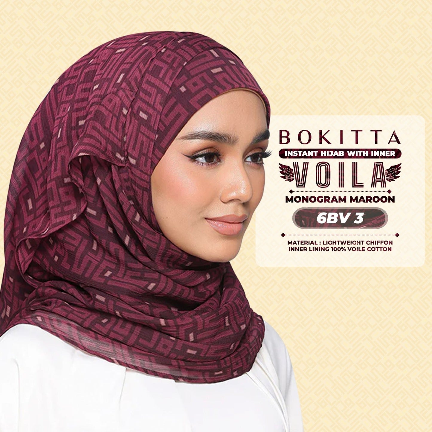 Bokitta Inspired Monogram 2 In Maroon Collection - Free Box