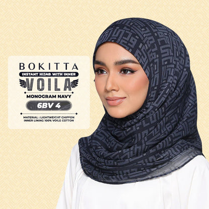 Bokitta Inspired Monogram 2 In Navy Collection - Free Box