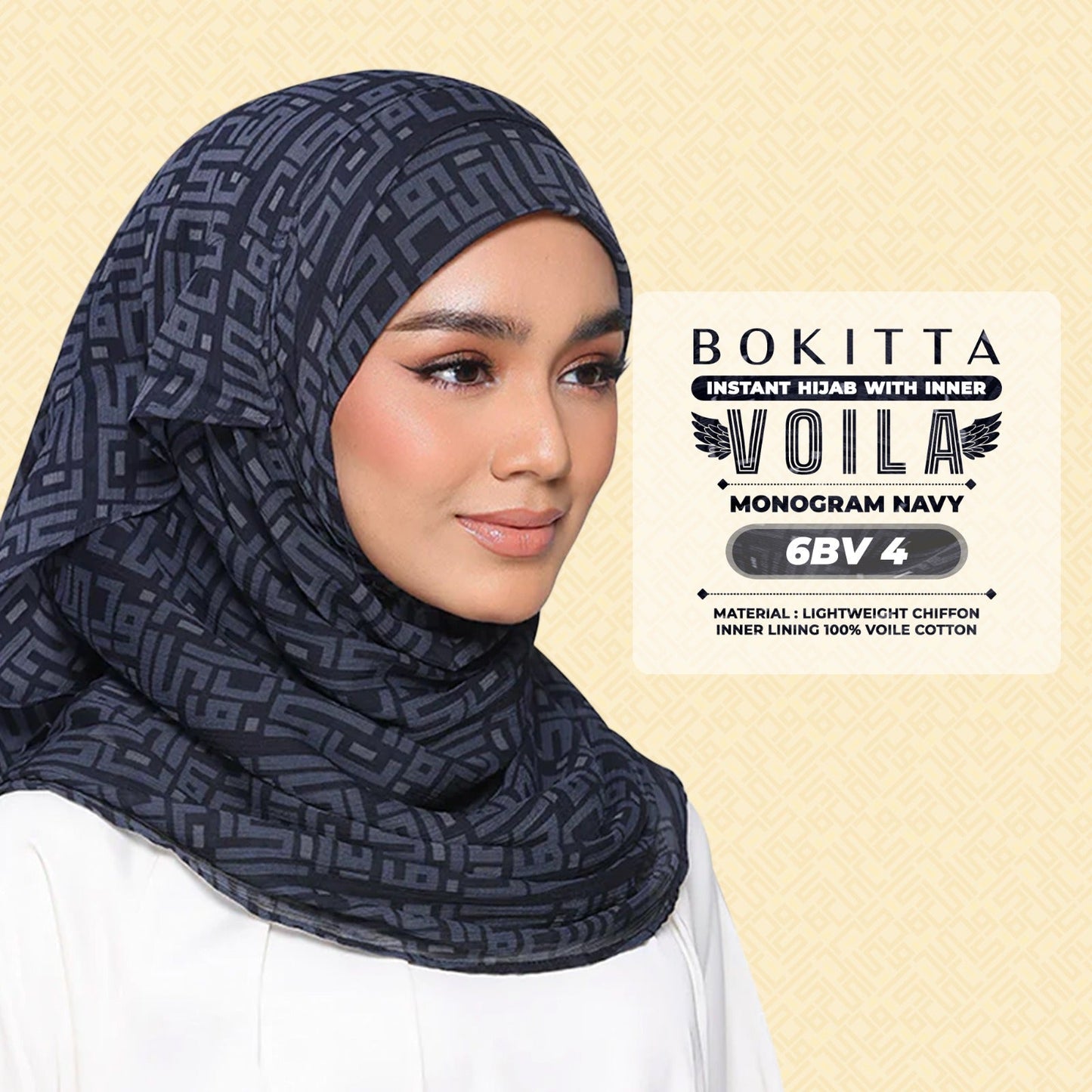 Bokitta Inspired Monogram 2 In Navy Collection - Free Box