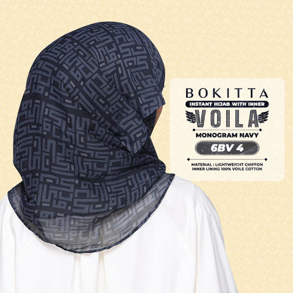 Bokitta Hijab Inspired Monogram 2 Voila Printed Collection