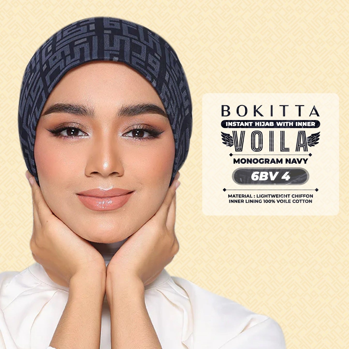 Bokitta Inspired Monogram 2 In Navy Collection - Free Box